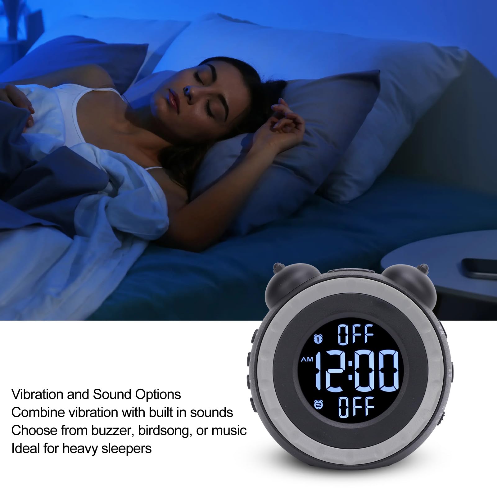 Amazon.com: Asixxsix Alarm Clock with Bed Shaker, Adjustable